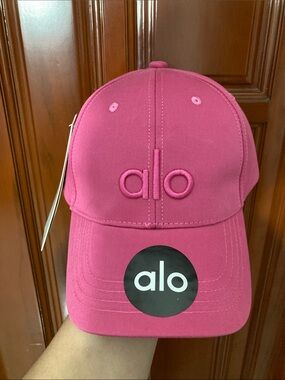ALO Yoga Kids Hot Pink Baseball Cap with Embroidered Logo